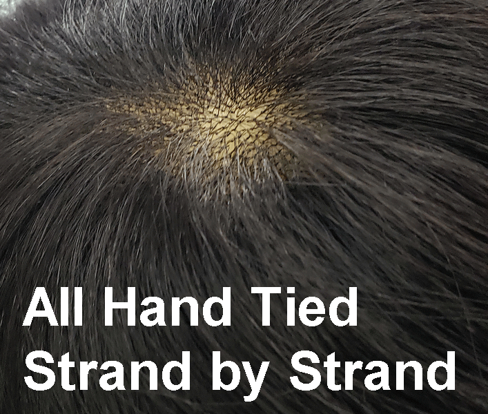 Clearance Model 6-45 (Available To Order On-Line Only) 100% hand-tied and features an invisible lace front hairline and monofilament top construction.