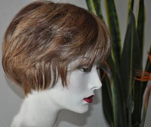 Clearance Model 6-45 (Available To Order On-Line Only) 100% hand-tied and features an invisible lace front hairline and monofilament top construction.