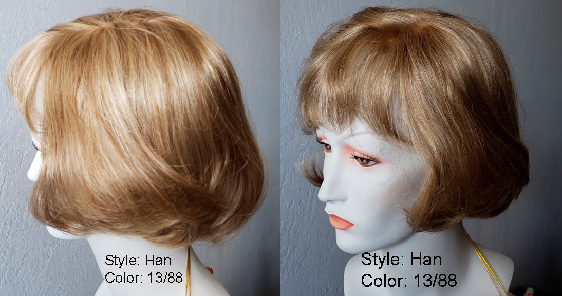 RX HAN 100% Hand tied, Lite Weight, Fine Monofilamant with non slip silicon tabs Prosthetic Wig "70% OFF Inventory Clearance Sale!!!!!!" Reg. $525 NOW! $157.50