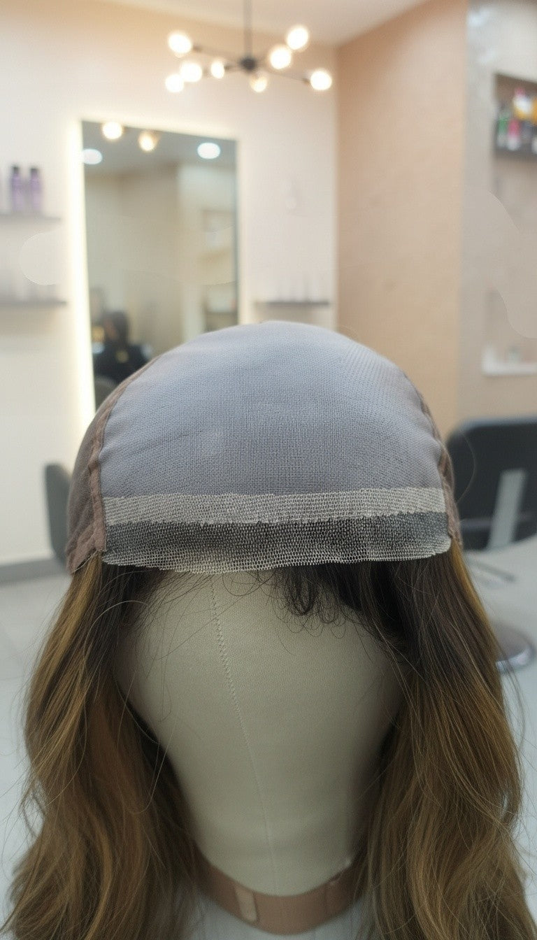 Style: H953B  Human Hair Prosthetic Wig 16" Custom Made