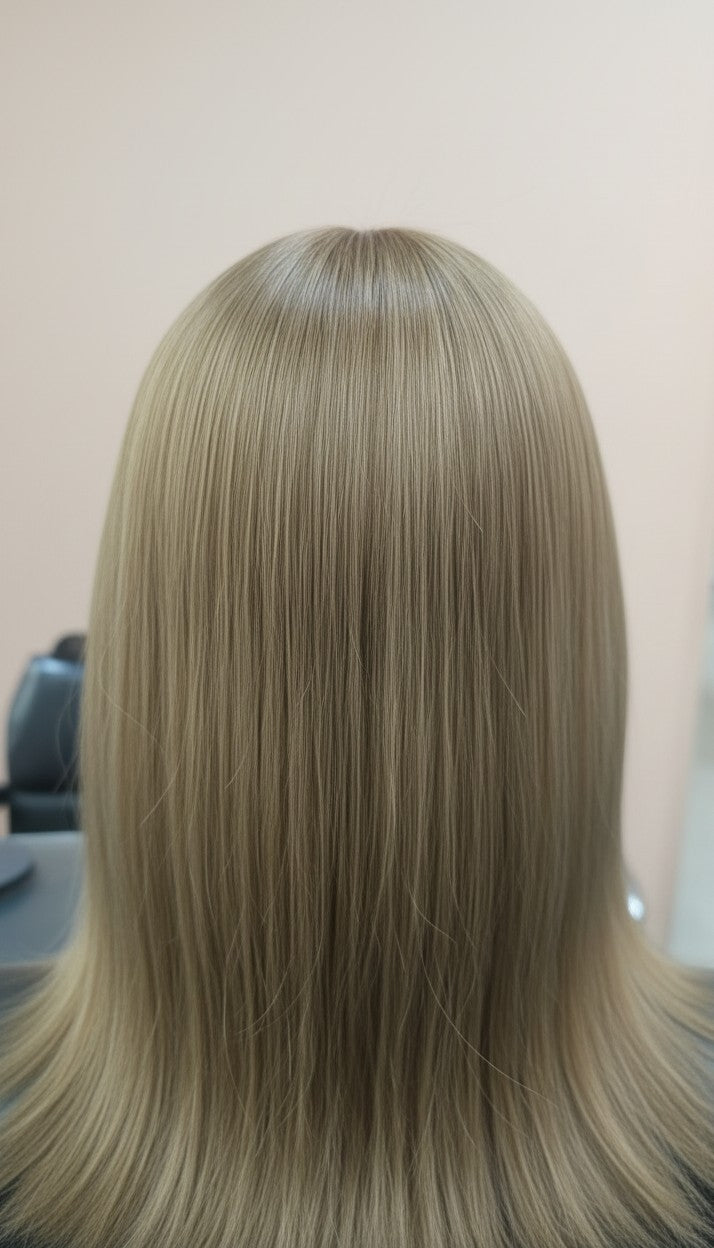 Style: H953B  Human Hair Prosthetic Wig 16" Custom Made