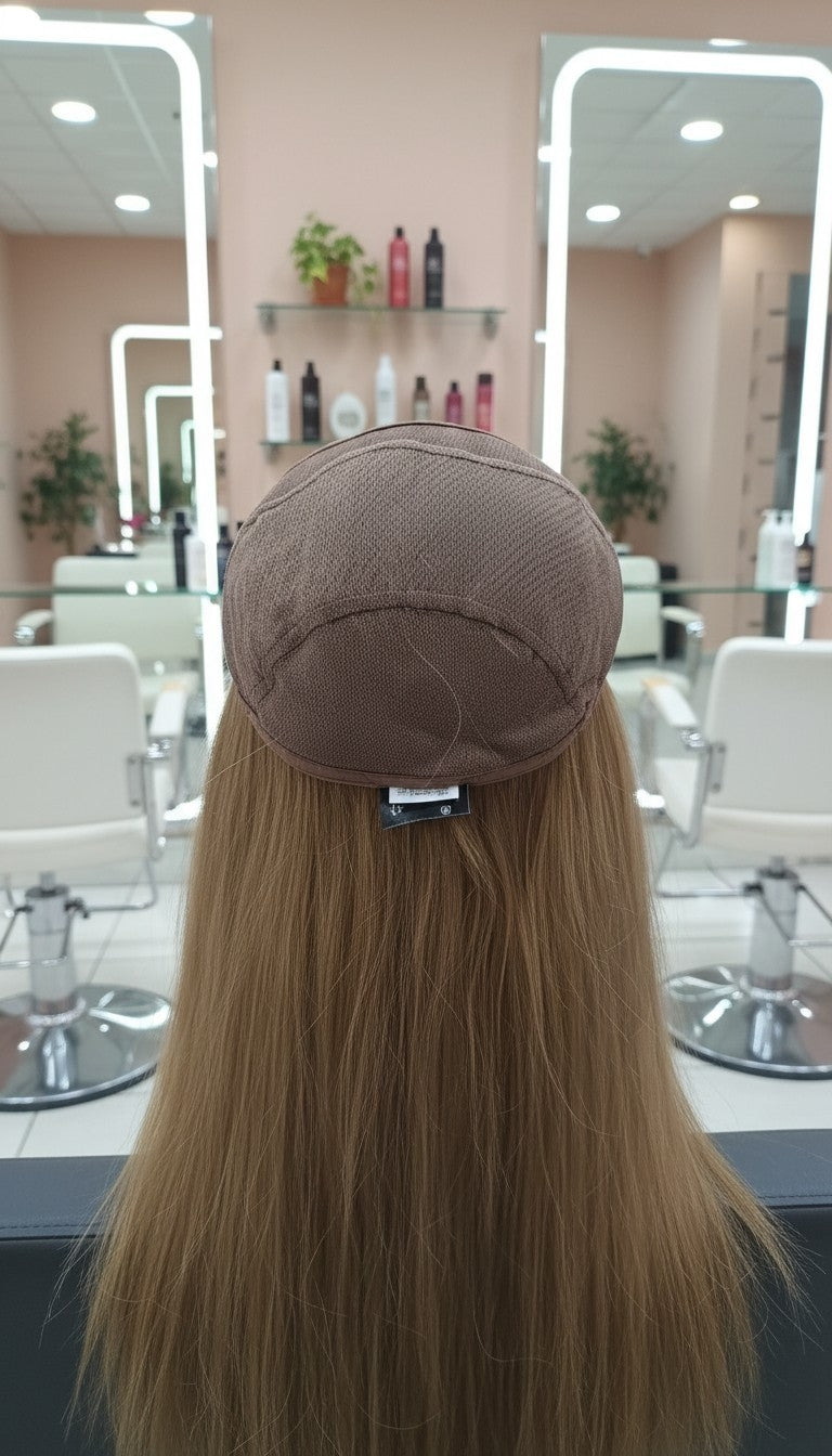 Style: H953B  Human Hair Prosthetic Wig 16" Custom Made