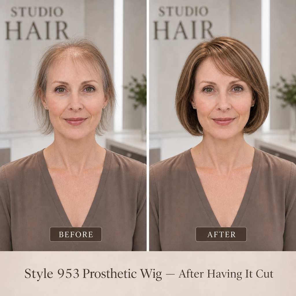 R/X 953 100% Remy Human Hair & Hand Tied Prosthetic Wig - 46 Shades in average size in stock and 24 shades in petite size in stock!